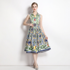 Vestido estampado elegante que realza la cintura