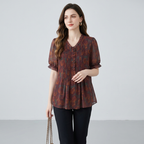 Camisa holgada con estampado floral