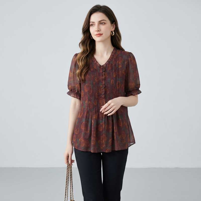 Camisa holgada con estampado floral