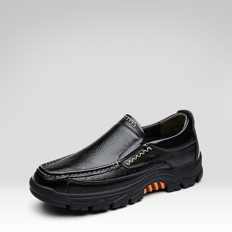 Zapatos de cuero sin cordones para hombre