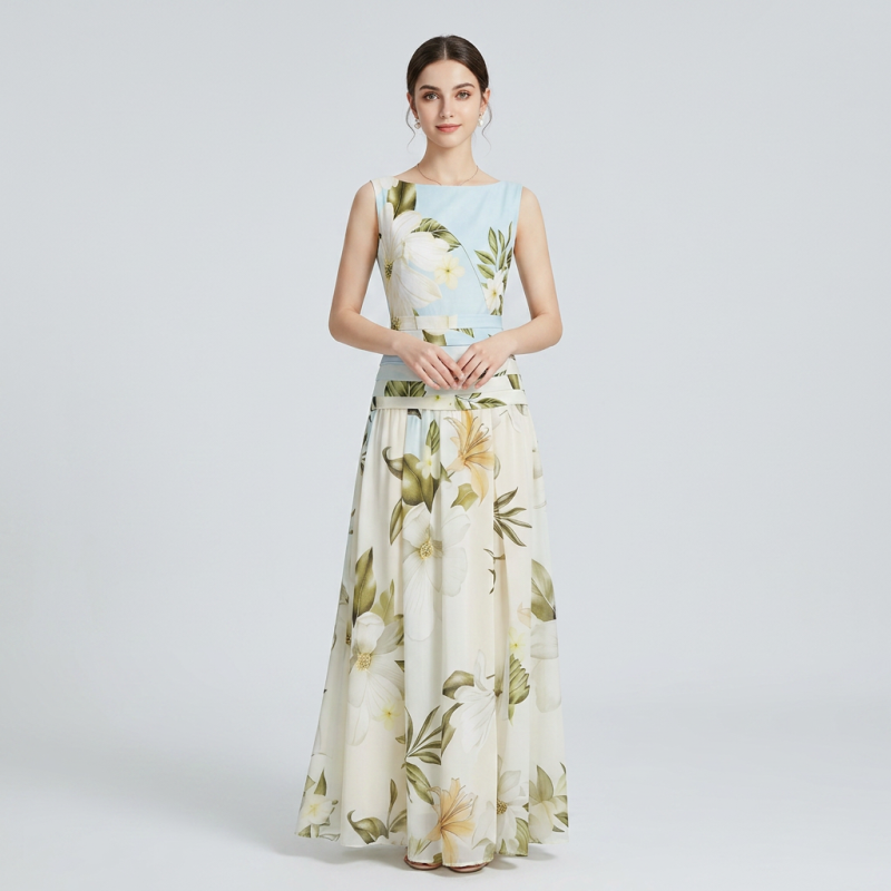 vestido estampado sin mangas