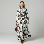 vestido con estampado retro