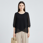 Elegante top de cuello redondo