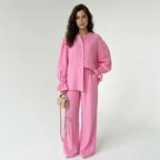 Conjunto de camisa de manga farol