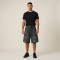 pantalones cortos vaqueros informales con salpicaduras de pintura