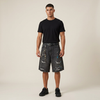 pantalones cortos vaqueros informales con salpicaduras de pintura