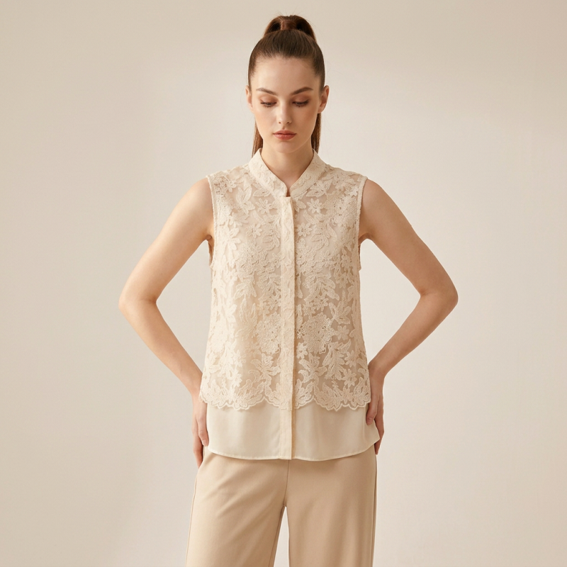 Top jacquard de nuevo estilo chino