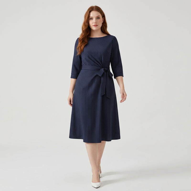 Elegante vestido de rayas