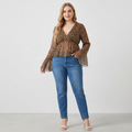 Blusa de gasa con estampado de leopardo