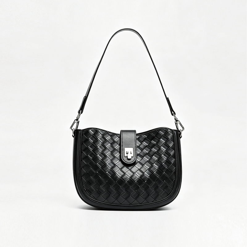Elegante bolso de hombro tejido