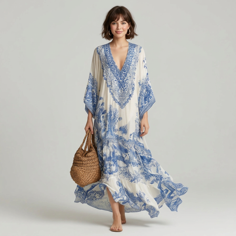 Vestido camisero estampado
