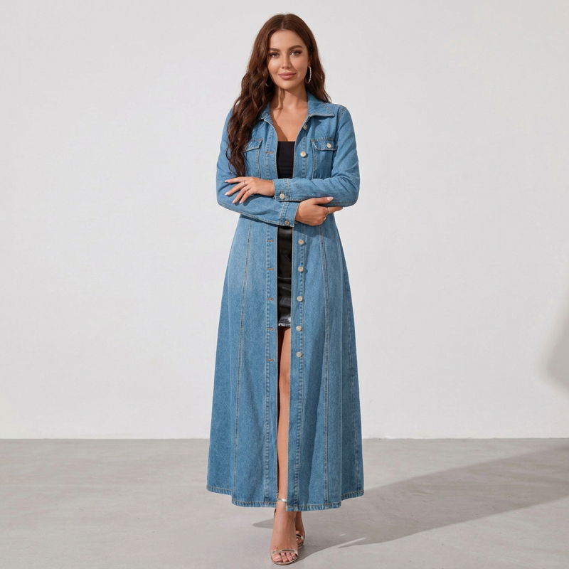 vestido cárdigan vaquero
