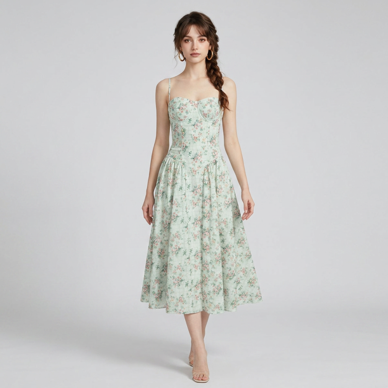 vestido lencero estampado