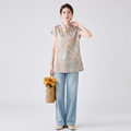 Top estampado de estilo antiguo