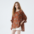 Blusa de gasa con estampado retro