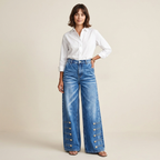 Pantalones vaqueros de talle alto y pierna ancha