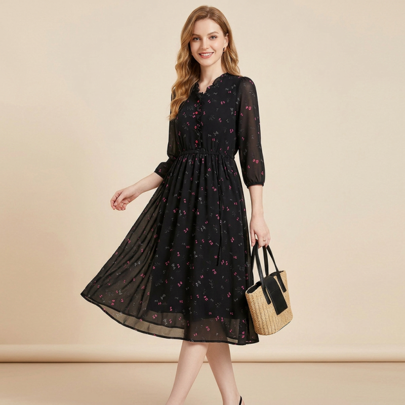 Elegante vestido estampado floral
