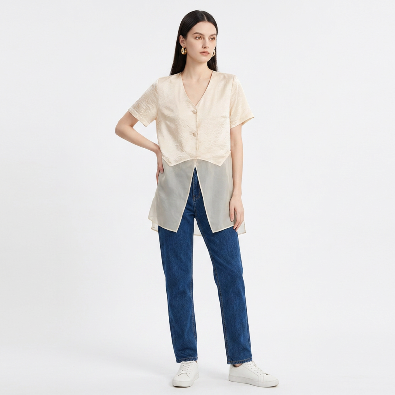 Camisa de retazos de malla