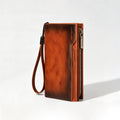 Cartera multitarjetas de piel vintage