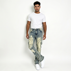 Pantalones vaqueros con flecos para hombre