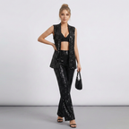 Elegante conjunto de dos piezas con lentejuelas