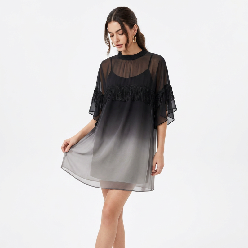 vestido de malla degradada