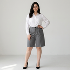 Pantalones cortos de traje informal de talle alto