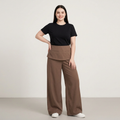 Pantalones casuales de dos piezas con dobladillo de falda simulada