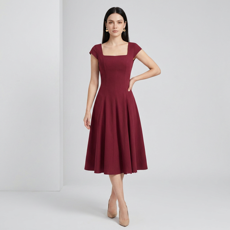 Vestido entallado de estilo francés