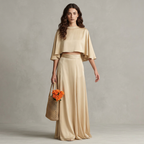 Traje elegante de satén