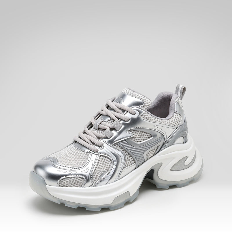 Zapatillas deportivas de malla con suela gruesa y estilo