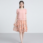 Vestido de dos piezas de gasa con estampado floral