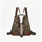 Mochila multifuncional con estampado de leopardo