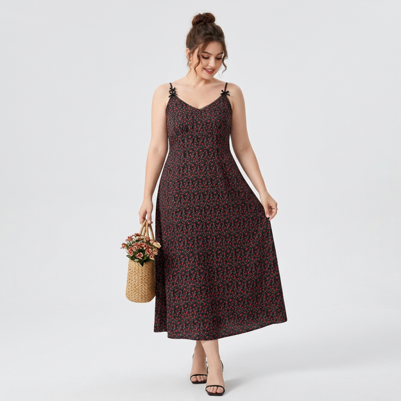 Elegante vestido lencero que estiliza la figura.