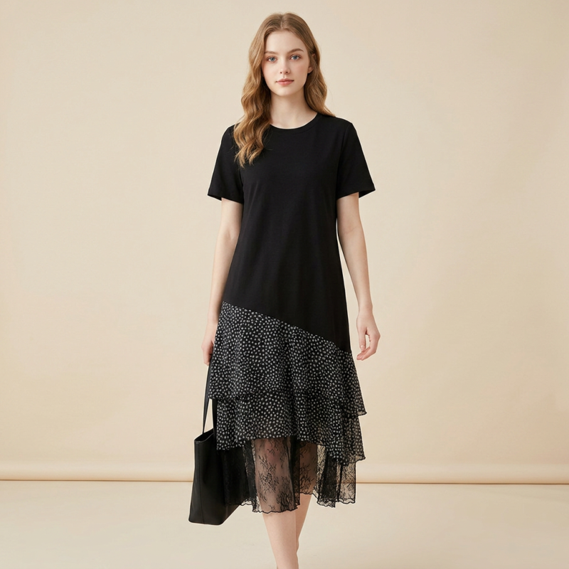 Vestido de moda con retazos
