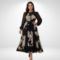 Vestido estampado que ciñe la cintura