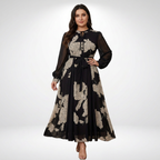 Vestido estampado que ciñe la cintura