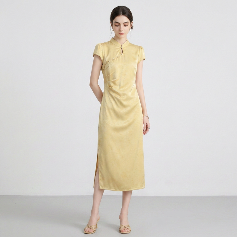 Vestido Cheongsam de satén