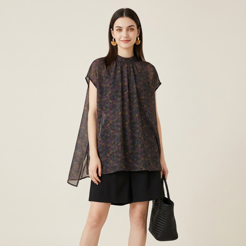 Camisa informal con estampado floral