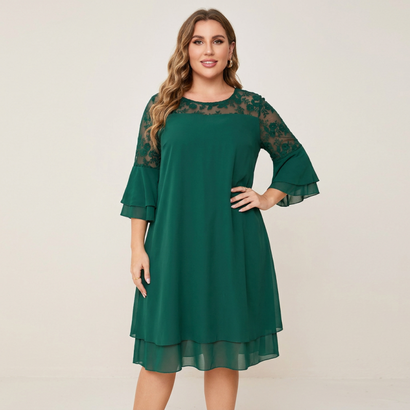 vestido de moda con mangas acampanadas
