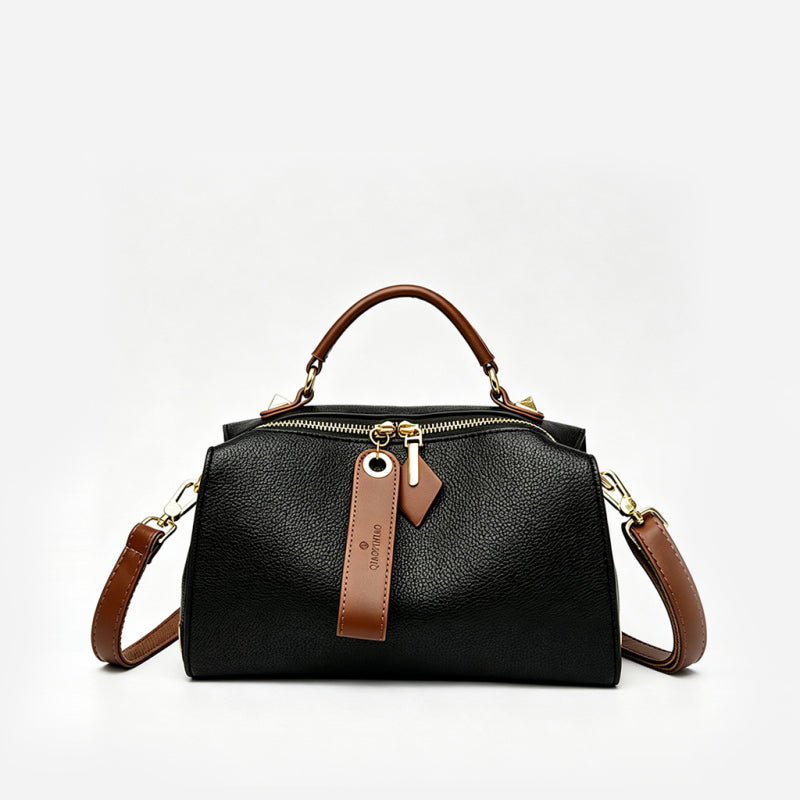 Elegante bolso Boston de piel suave