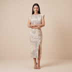 Vestido de rayas de alta gama