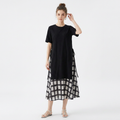 vestido de patchwork al estilo coreano