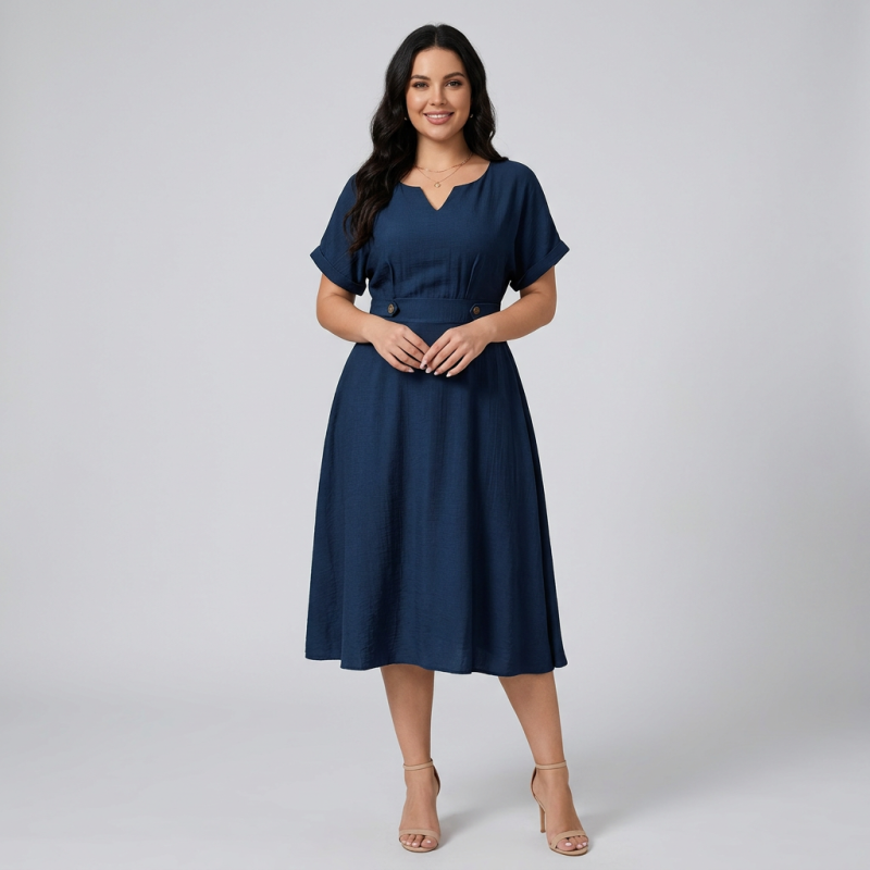 Elegante vestido con escote en V