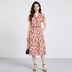 Falda midi de gasa con estampado floral