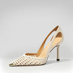 sandalias de tacón alto tejidas