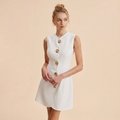 vestido sin mangas de cuello redondo