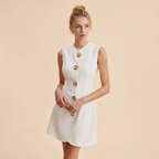 vestido sin mangas de cuello redondo