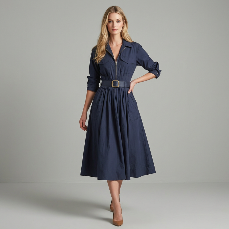 Vestido camisero de lujo a la moda