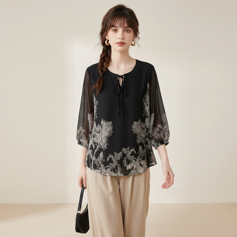Top estampado holgado